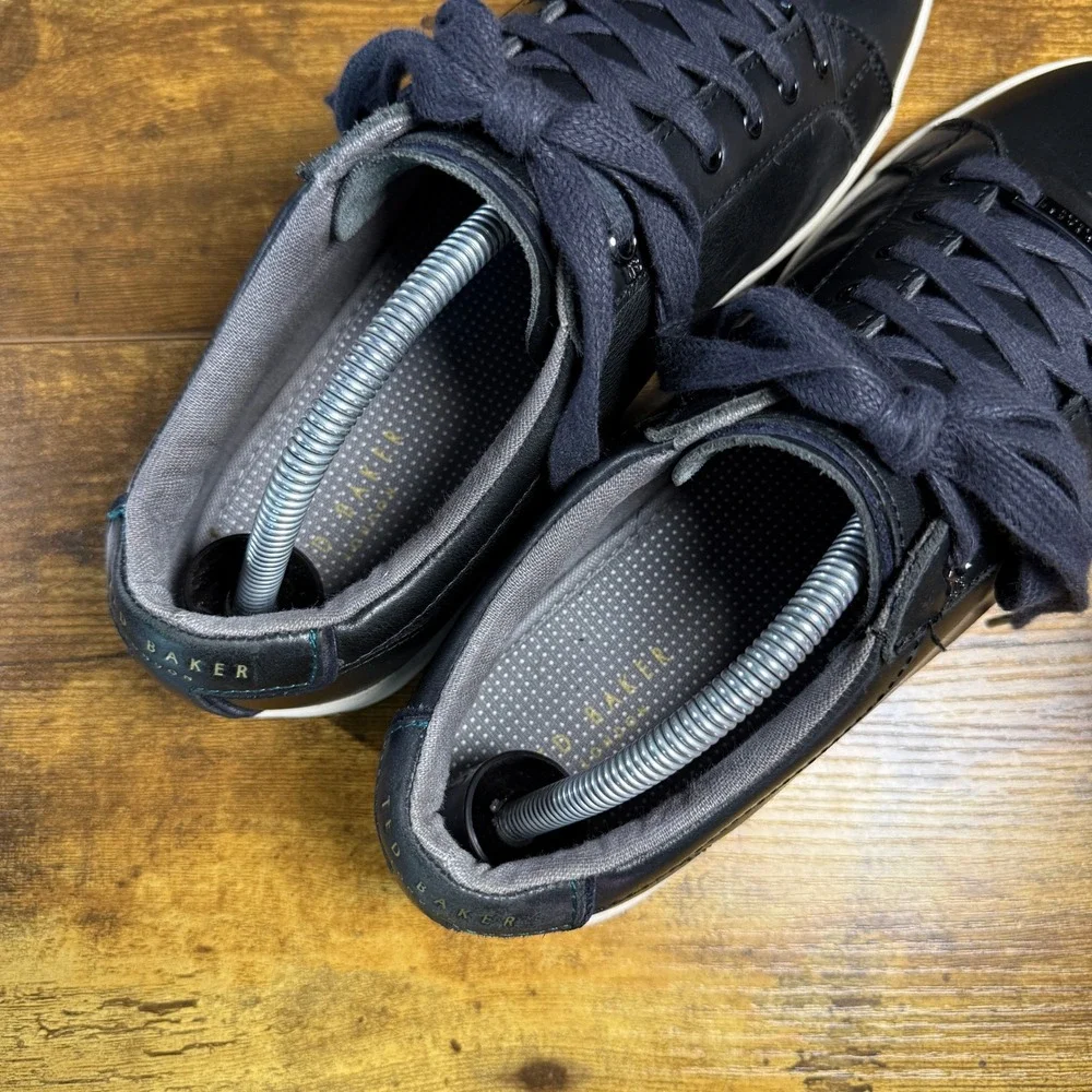 Ted Baker London Theiyo Black Leather Fashion Sneaker Mens 9.5‎